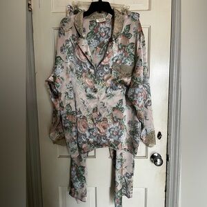 Vintage Victoria's Secret Gold Label Floral Pajamas